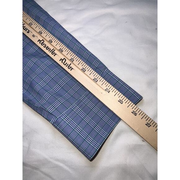 Charles Tyrwhitt Shirt Men Size 16/35 Blue Plaid Jermyn Street Slim Fit Non-Iron - Picture 11 of 15